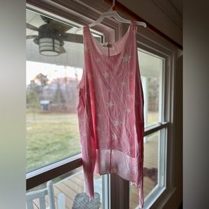 Pink with white stars tank.